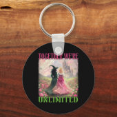 一緒にウィッチ無制限ピンクグリーン魔女ハロー キーホルダー (正面)