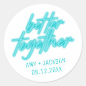 一緒にウェディング セーブ・ザ・デート 婚約のお知らせ ラウンドシール (正面)