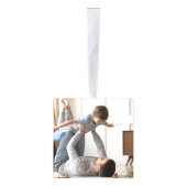 一緒にクリスマスの家族の写真 キューブオーナメント (右)