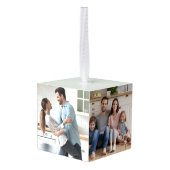 一緒にクリスマスの家族の写真 キューブオーナメント (裏面アングル)