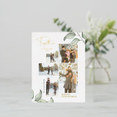 一緒にクリスマスフォト金ゴールド 箔シーズンポストカード (立ち正面)