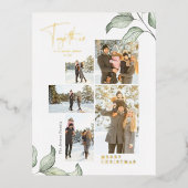 一緒にクリスマスフォト金ゴールド 箔シーズンポストカード (正面)