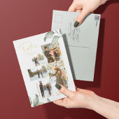 一緒にクリスマスフォト金ゴールド 箔シーズンポストカード