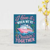 一緒にクルージングするバレンタインカップル カード (黄色い花)