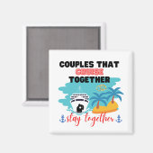 一緒にクルーズするカップルが一緒にアニバー マグネット (正面/裏面)