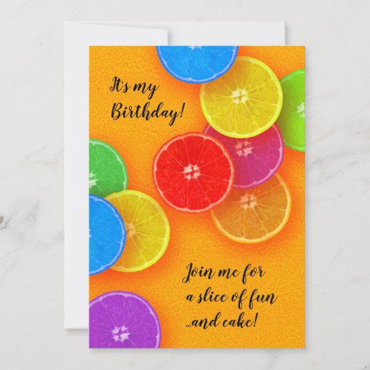 一緒にケーキとおもしろいパーティー 招待状 (正面)