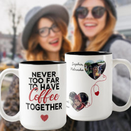 一緒にコーヒーを飲むほど遠くない友人の写真 ツートーンマグカップ