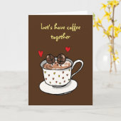 一緒にコーヒーを飲もう カード (黄色い花)