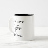 一緒にコーヒーを飲もう ツートーンマグカップ (正面左)