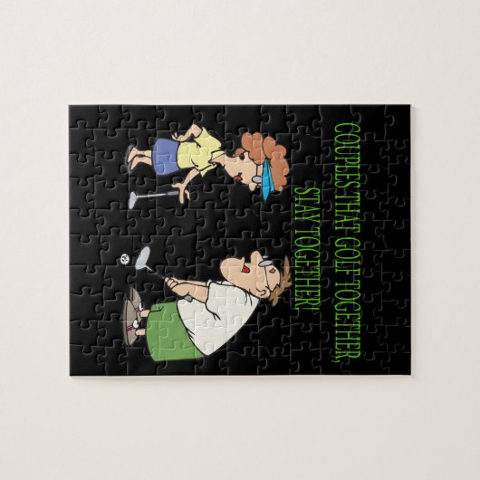 一緒にゴルフをするカップルは一緒にとどまります ジグソーパズル (横)