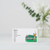 一緒にゴルフをするカップルは一緒にとどまります 名刺 (スタンド正面)