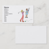 一緒にゴルフをするカップルは一緒にとどまります 名刺 (正面/裏面)