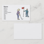 一緒にゴルフをするカップルは一緒にとどまります 名刺 (正面/裏面)