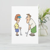 一緒にゴルフをするカップル 招待状 (スタンド正面)