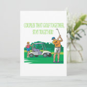 一緒にゴルフをするカップル 招待状 (スタンド正面)