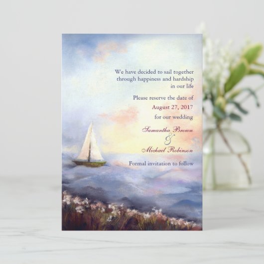 一緒にセーリング結婚式の日付保存 セーブザデート (スタンド正面)