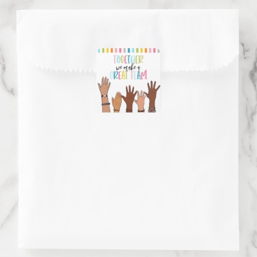 一緒にチームを作素晴らしる スクエアシール (バッグ)