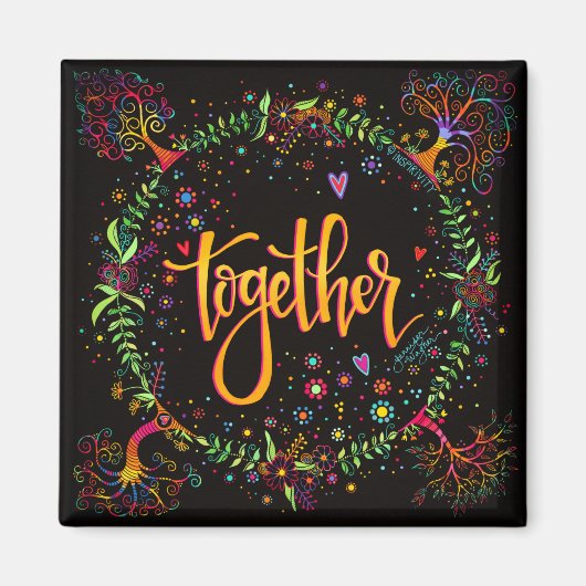 一緒にトレンディーお洒落ユニークカラフル マグネット (正面)