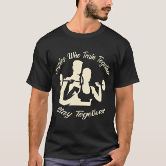 一緒にトレーニングするカップルは一緒に滞在022 # Tシャツ