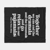 一緒にドラマラとトラウマラを終わらせることができる フリースブランケット (正面(横))