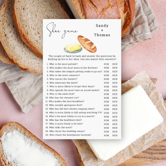 一緒にバター – シューゲームブライダルシャワーゲーム