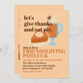 一緒にパイを与え感謝してい楽しんで食べみよう 招待状 (正面/裏面)