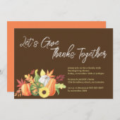 一緒にパンプキ与えンの感謝祭を一緒に行こう 招待状 (正面/裏面)