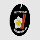 一緒にパーソナライズされた卵やベーコンを食う オーナメント (正面)