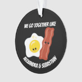 一緒にパーソナライズされた卵やベーコンを食う オーナメント (正面)