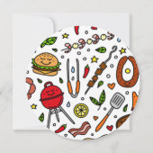 一緒にパーティーBBQレコード引っ越し祝いパーティー 招待状 (裏面)