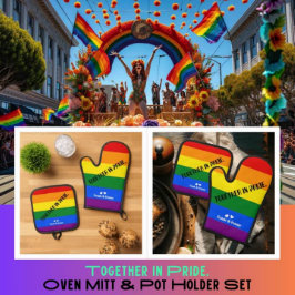 「一緒にプライドで」 LGBTレインボーフラグプライド月 鍋つかみ&鍋敷きセット