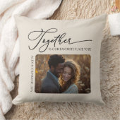 一緒にプリント カップル フォト ニュートラル クリーム クッション (ブランケット)