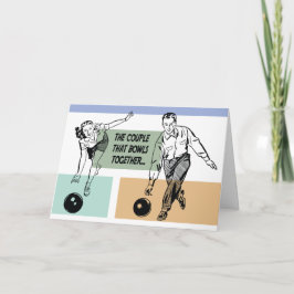 一緒にボウリングするカップル 面白いボウリング マルチユース カード