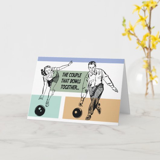 一緒にボーリングを使っおもしろいた数々の夫婦 カード (黄色い花)