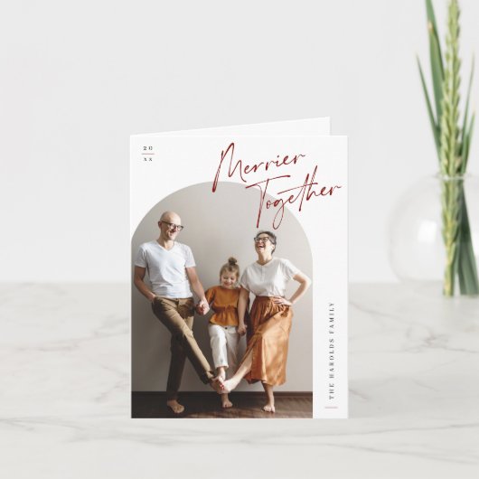 一緒にメリーアーチ写真クリスマス シーズンカード (正面)