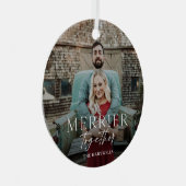 一緒にメリースクリプト写真クリスマス メタルオーナメント (正面右)