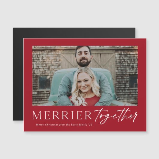 一緒にメリースクリプト写真メリークリスマスカード (正面/裏面)