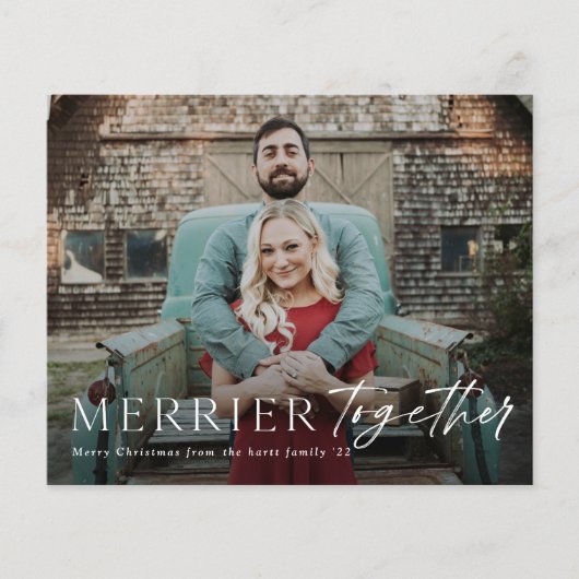 一緒にメリー予算写真クリスマスカード (正面)