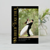 一緒にメリー新しいたった今結婚しましたクリスマス 箔シーズンカード (立ち正面)