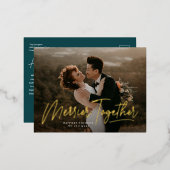 一緒にメリー書道フォトフォイル休日ポー 箔シーズンポストカード (正面/裏面)