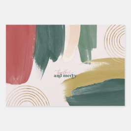 一緒にメリー |クリスマス抽象芸術モダン ラッピングペーパーシート
