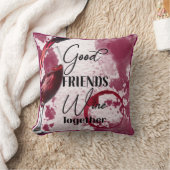 一緒にワインを飲む クッション (ブランケット)