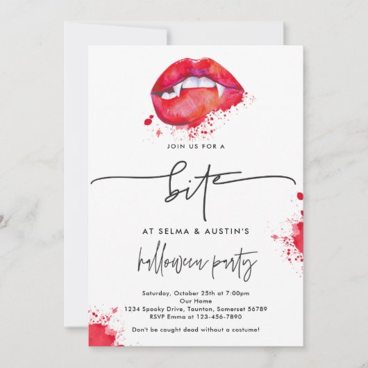 一緒に一口ハロウィンヴァンパイアルソイレパーティー 招待状 (正面)