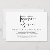 一緒に一緒に、結婚の駆け落ちディナーパーティー 招待状 (正面)