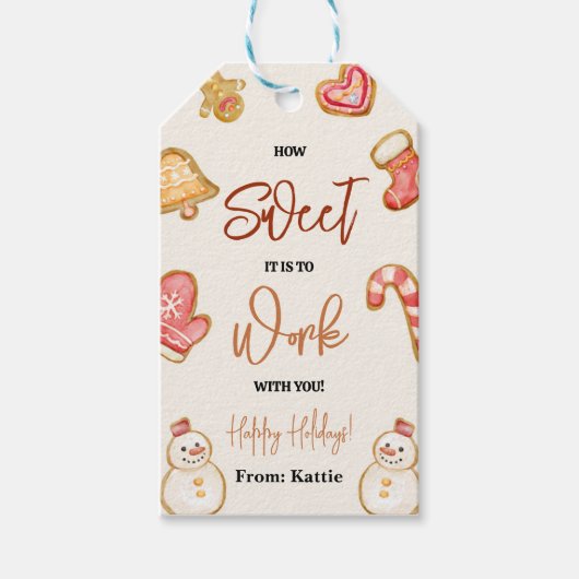 一緒に仕事をするのがどれほど素敵か ホリデーギフトタグ ギフトタグ (正面)