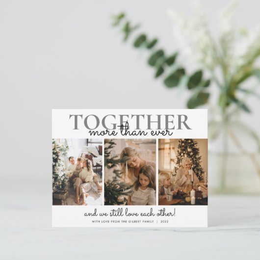 一緒に写真コラージュのクリスマス ポストカード (スタンド正面)
