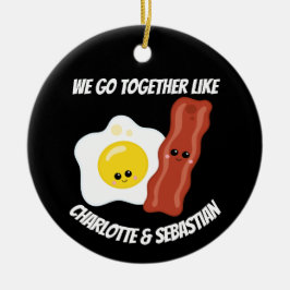 一緒に卵やベーコンを食うパーソナライズされた セラミックオーナメント