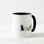 一緒に坐っている猫および犬のポートレート マグカップ (正面右)