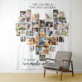 一緒に家族のハート写真コラージュを作る タペストリー (インサイチュ)