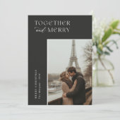 一緒に家族のメリー写真のエレガントクリスマス シーズンカード (スタンド正面)